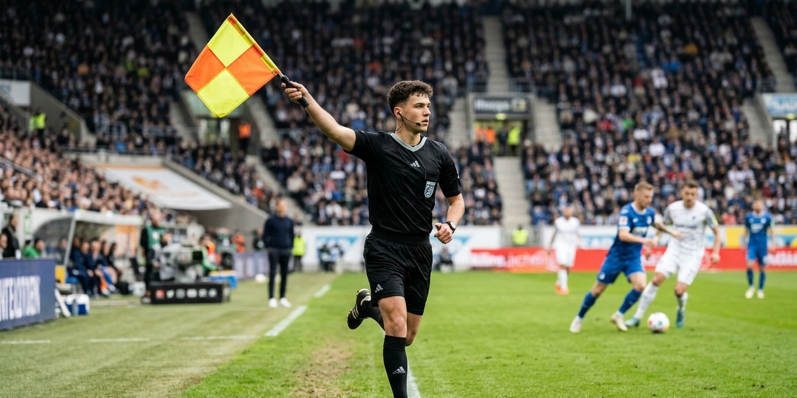 Couverture : le titre Hors-jeu au foot la règle expliquée sur un terrain de football stylisé
